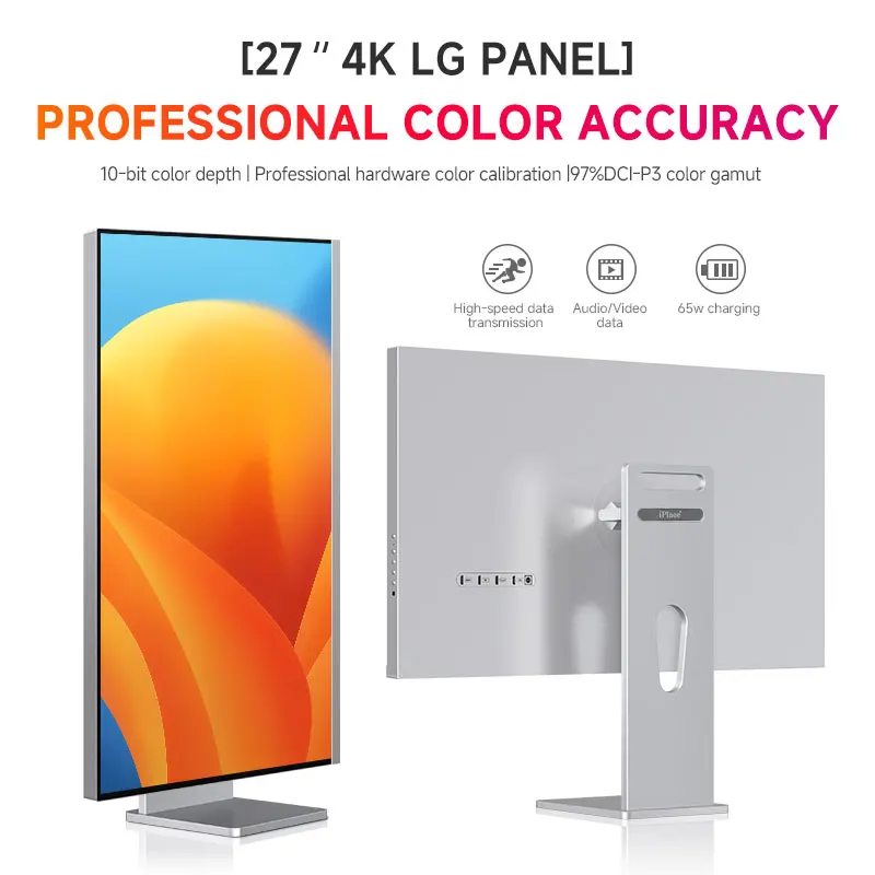 شاشة Apple Color 27 بوصة 4K 60 هرتز LG IPS شاشة 97% DCI-P3 USB-C Power Mac/PC متوافقة مع مادة سبائك الألومنيوم المعدنية