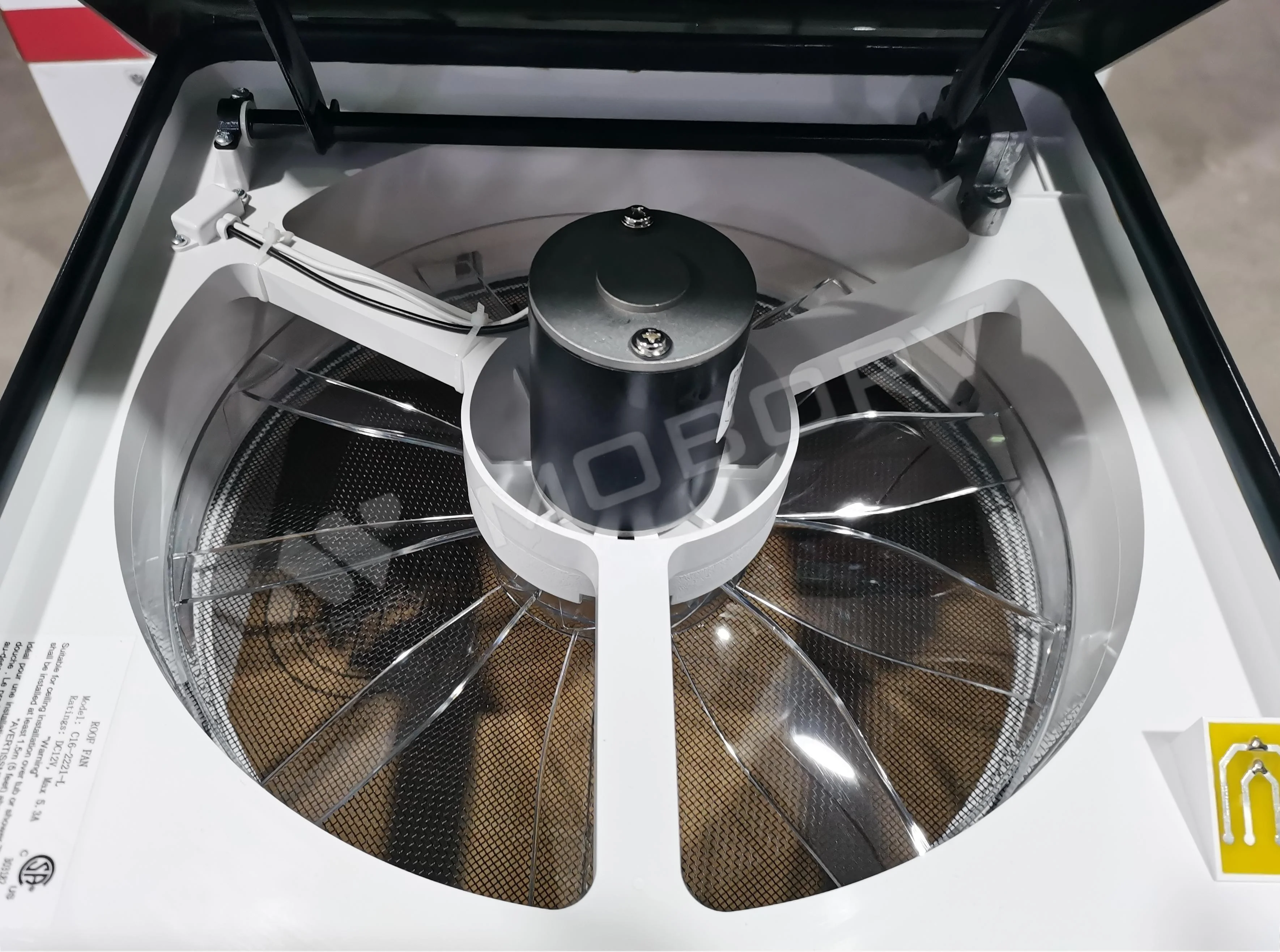 MOBORV 12V LED Fan Roof Vent with Rain Sensor Electric RV Motorhome Caravan Camper Van Conversion Parts Accessories for Cars