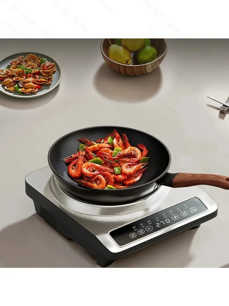 Concave Induction Cooker with Electric Wok, Stainless Steel Multi-Functional Induction Cooktop, High Power Household Commercial