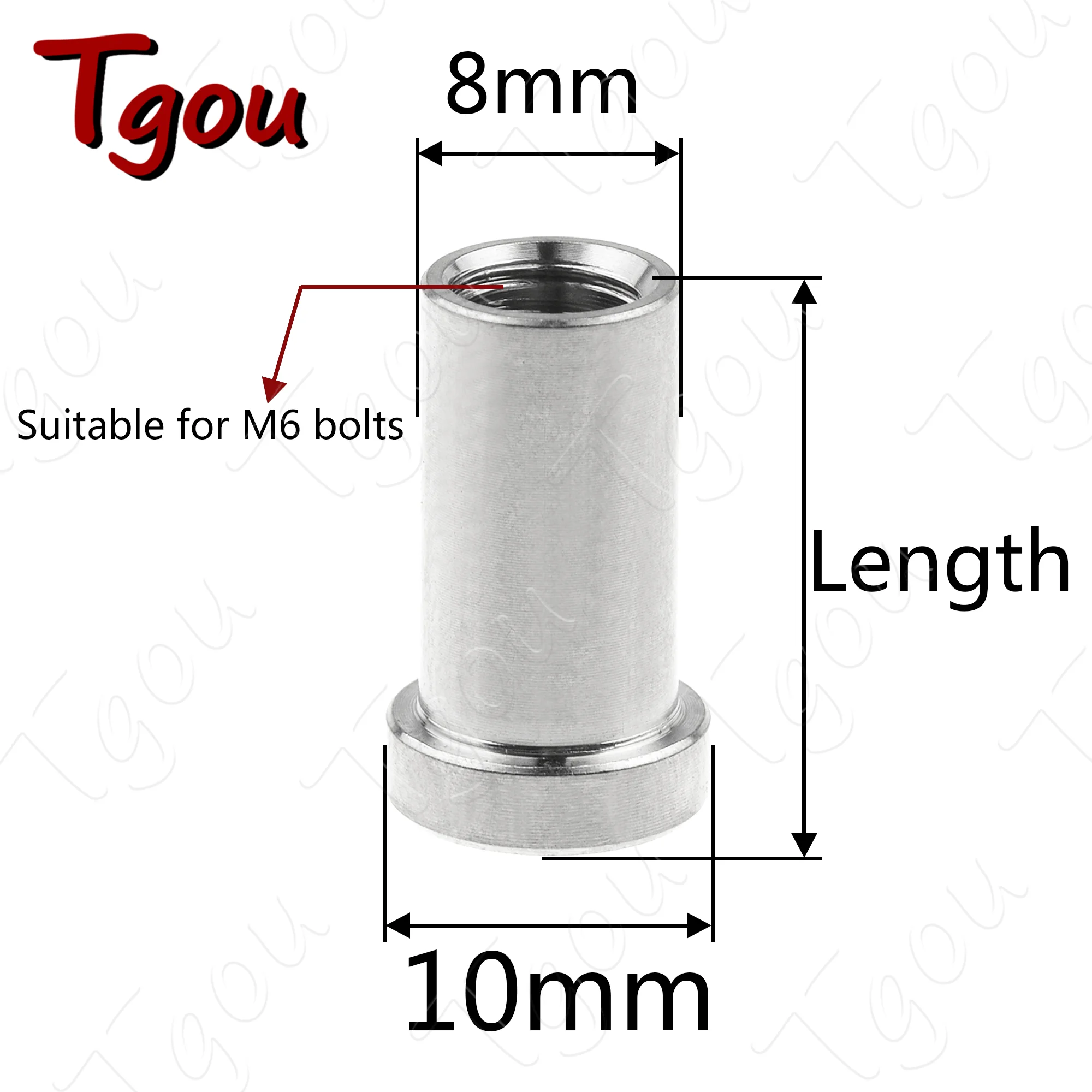 Tgou Recessed M6 Ti Nut Full Length 13/15/17/23/25/31.5/33/35mm for Road Bicycle Brake Caliper C Clamp Fix