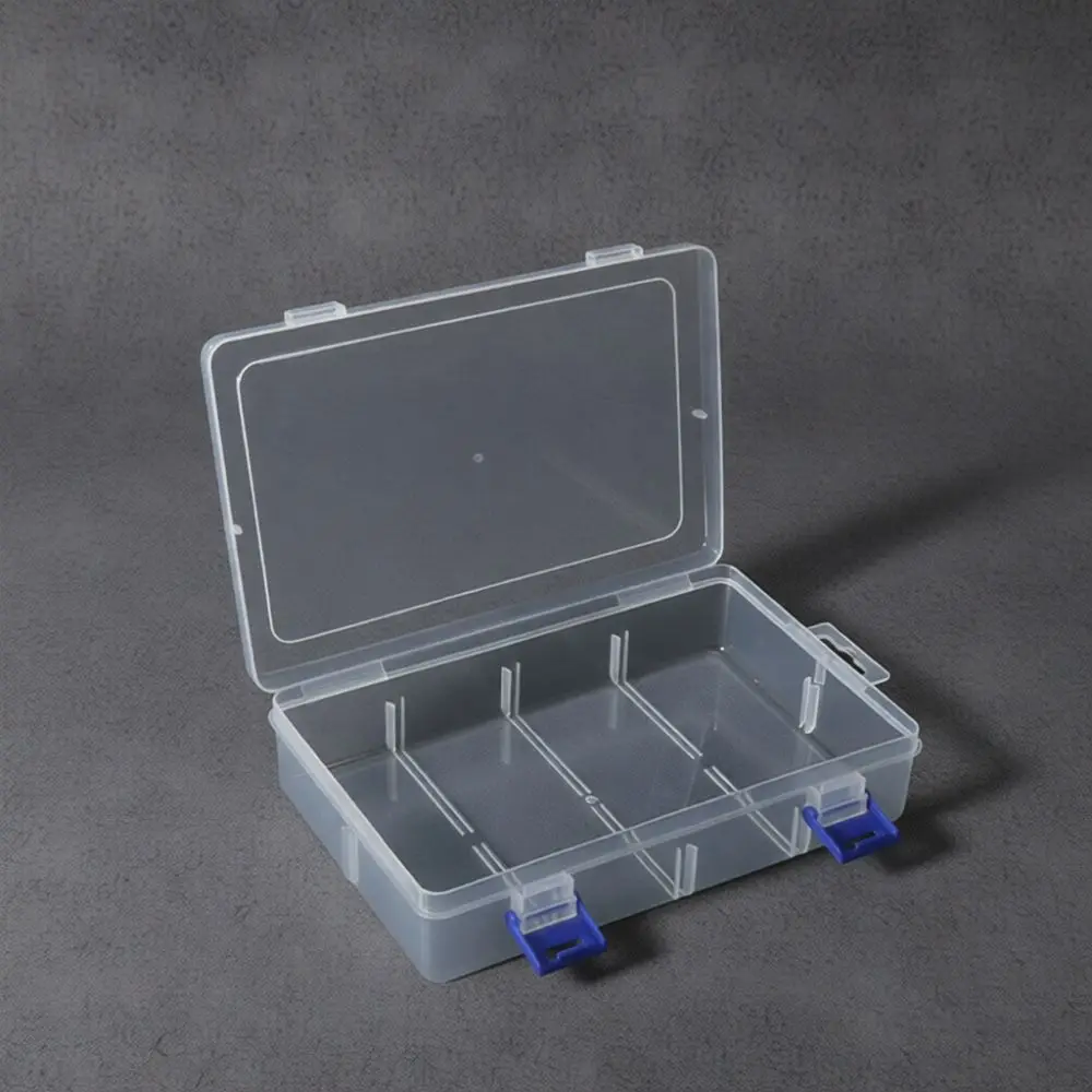 Clear Plastic Organizer Box Adjustable Compartments Container For Small Items Beads Jewelry Components Fishing Tackle Storage