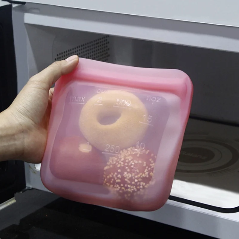 Silicone Storage Bag,Multipurpose Reusable Food Grade Fresh-keeping Containers for Microwave,Refrigerator