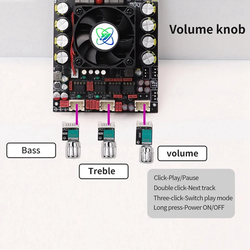 Carte d'amplificateur audio Bluetooth sans perte de qualité fièvre, stéréo technique, réglage des basses hautes et basses, 220W x 2, TPA3gâche