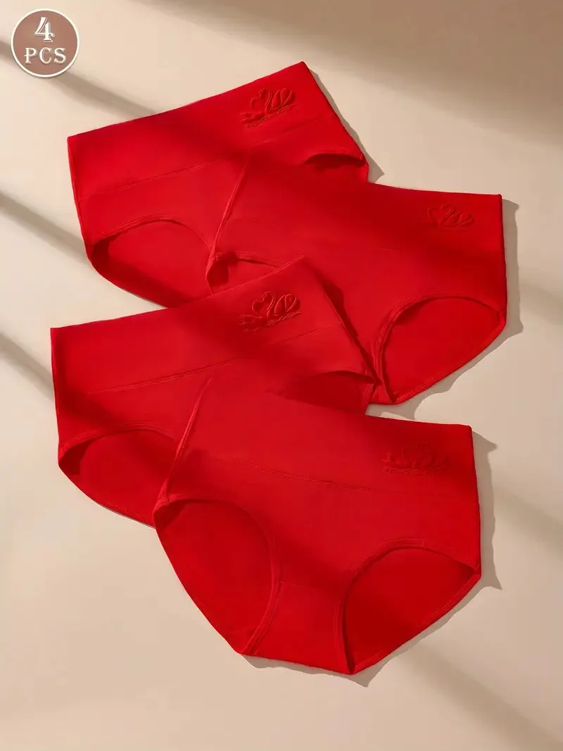 4 Teile/satz Frauen Höschen Hohe Taille Dünne Unterwäsche Atmungsaktive Baumwolle Slip Plus Größe Grils Panty Sexy Unterhose Weibliche Dessous