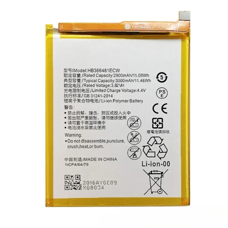 100% NEW HB366481ECW-11 Battery 3000mAh for Huawei Honor 7A/5C/6C/8/9 Lite/V9 Play/Y6/Y7 Prime 2018/P9/P10/P20 Lite AUM-AL29