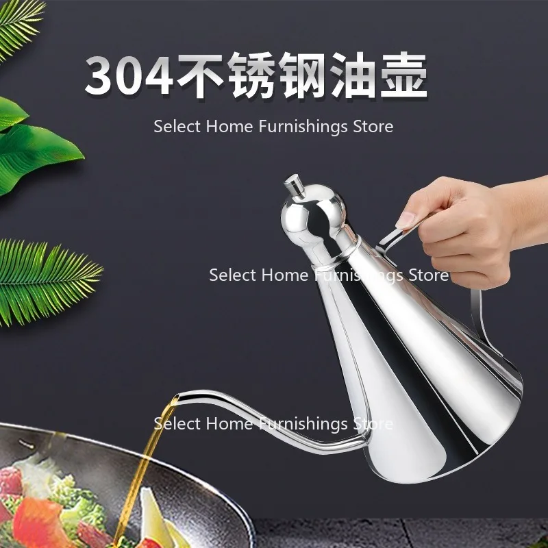 Suitable for 304 Stainless Steel Oil Pot Leak Proof Kitchen Soy Sauce Vinegar Seasoning Wine Pot Quantitative Seasoning Pot