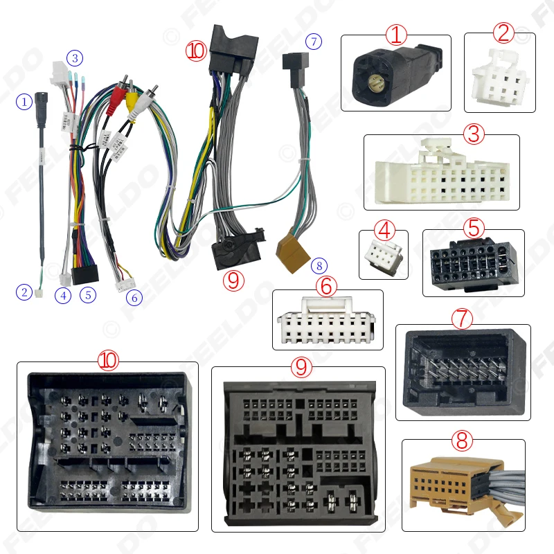 Car 16pin Audio Wiring Harness & LVDS Wire Cables With Canbus Box For Q3(12-15) Stereo Installation Wire Adapter