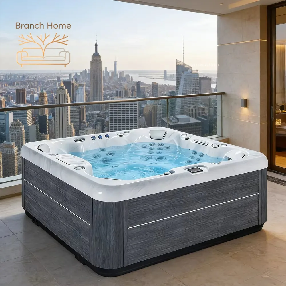 Commercial Hot Tub Spa Pool Outdoor Acrylic Jacuzzi with Massage Jets Suitable for Gardens Backyards and Patios