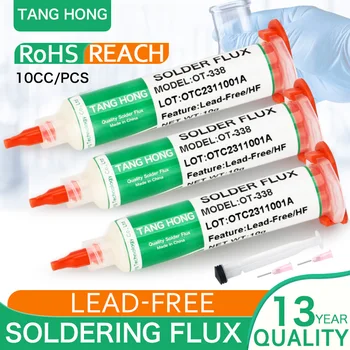 Tanghong fluxo de soldagem bga sem chumbo, sem halogênio, reparo smd, bola sem limpeza, plantio de resina, pasta de óleo de solda 10cc