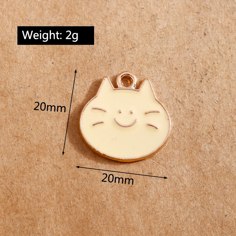 10 stücke Emaille Cartoon Tier Katze Charms Anhänger für Schmuck Herstellung Halskette Ohrringe DIY Armband Zubehör liefert – Detail 15