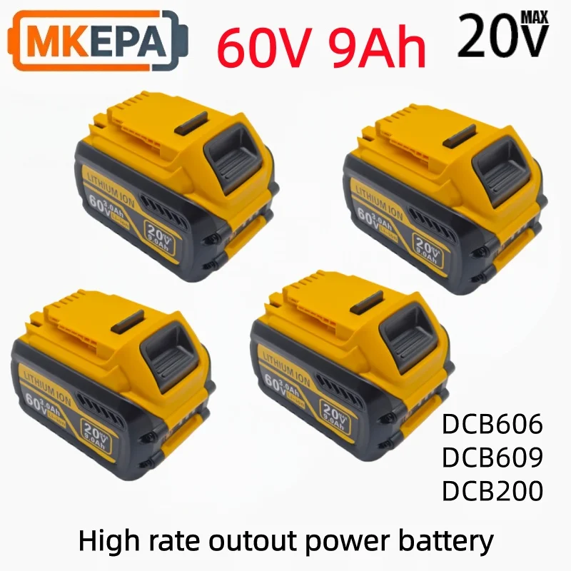 New Dewei 9.0Ah 20V/60V Rechargeable Power Tool Li-ion Battery DCB206 DCB206 DCB205 DCB200 DCB203 For power tool, air transport