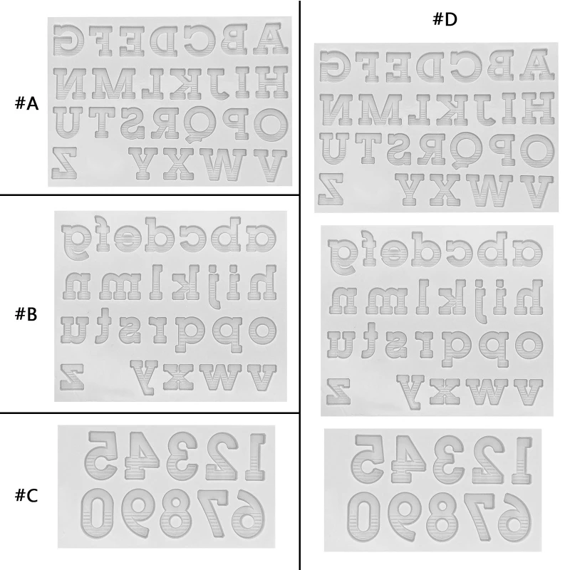 26 English Letters Numbers Keychain Epoxy Resin Mold Handmade DIY Mould