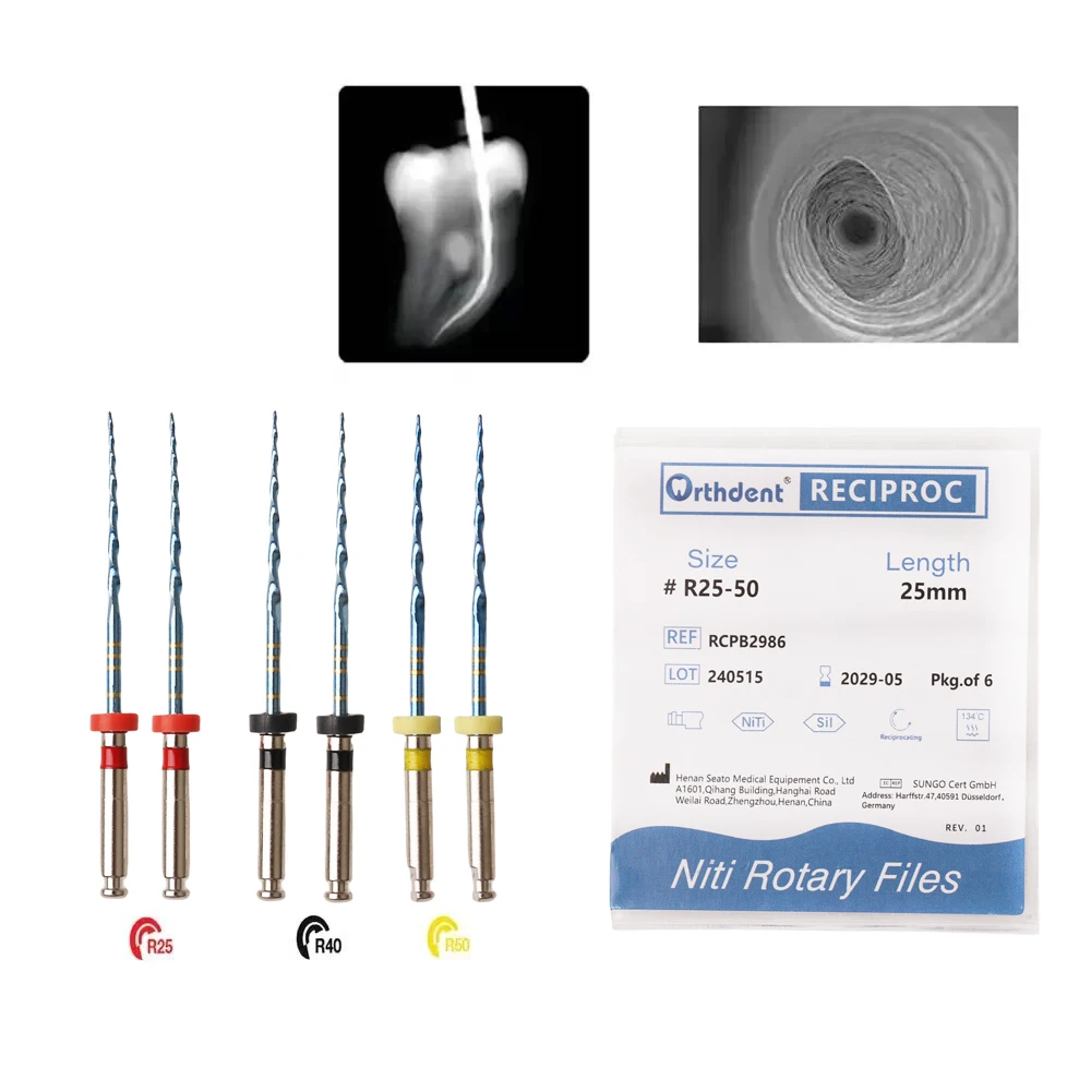 6 sztuk/pudło Orthdent Dental posuwisto-zwrotne niebieskie pilniki endodontyczne tylko jeden silnik użyj aktywowany ciepłem 21/25/31mm Instrument