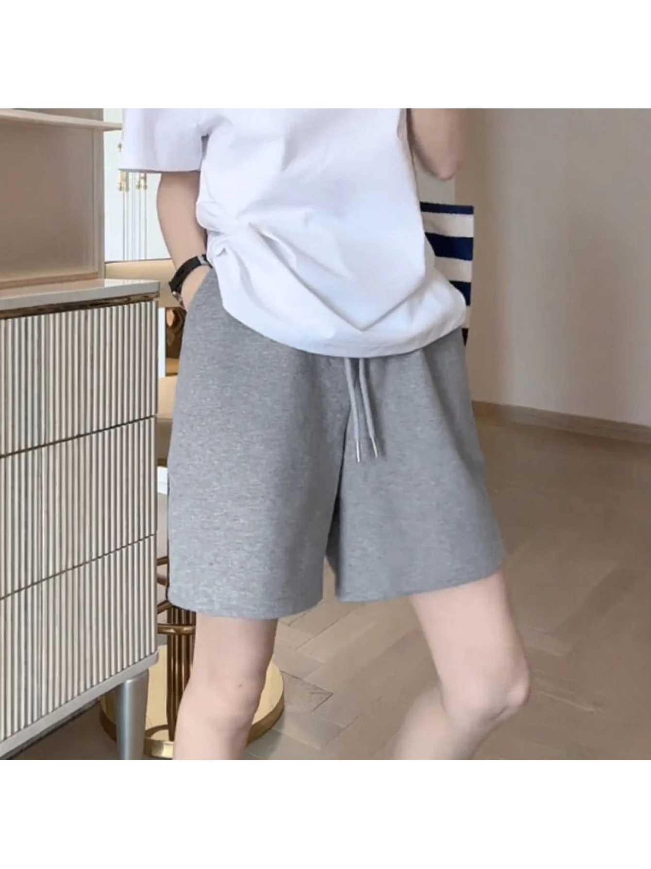 2026 New Summer Solid Color High-Waist Casual Wide-Leg S Shorts for Women  Loose Fit Suitable for Fitness and Home Wear