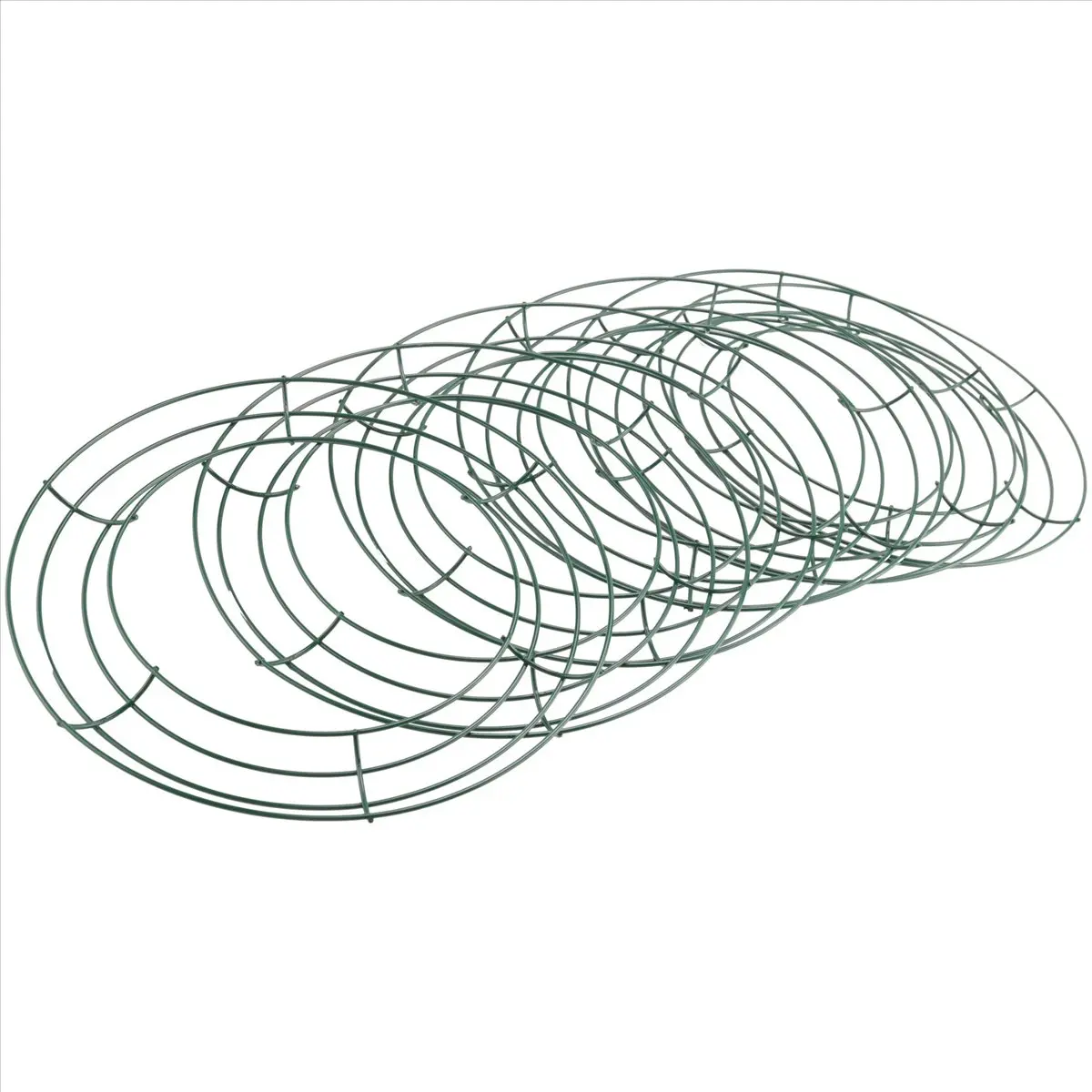 A56K 6 Pieces Dark Green Wire Wreath Rings Wire Wreath Frame for Christmas New Year Valentines Decoration (10 Inch)