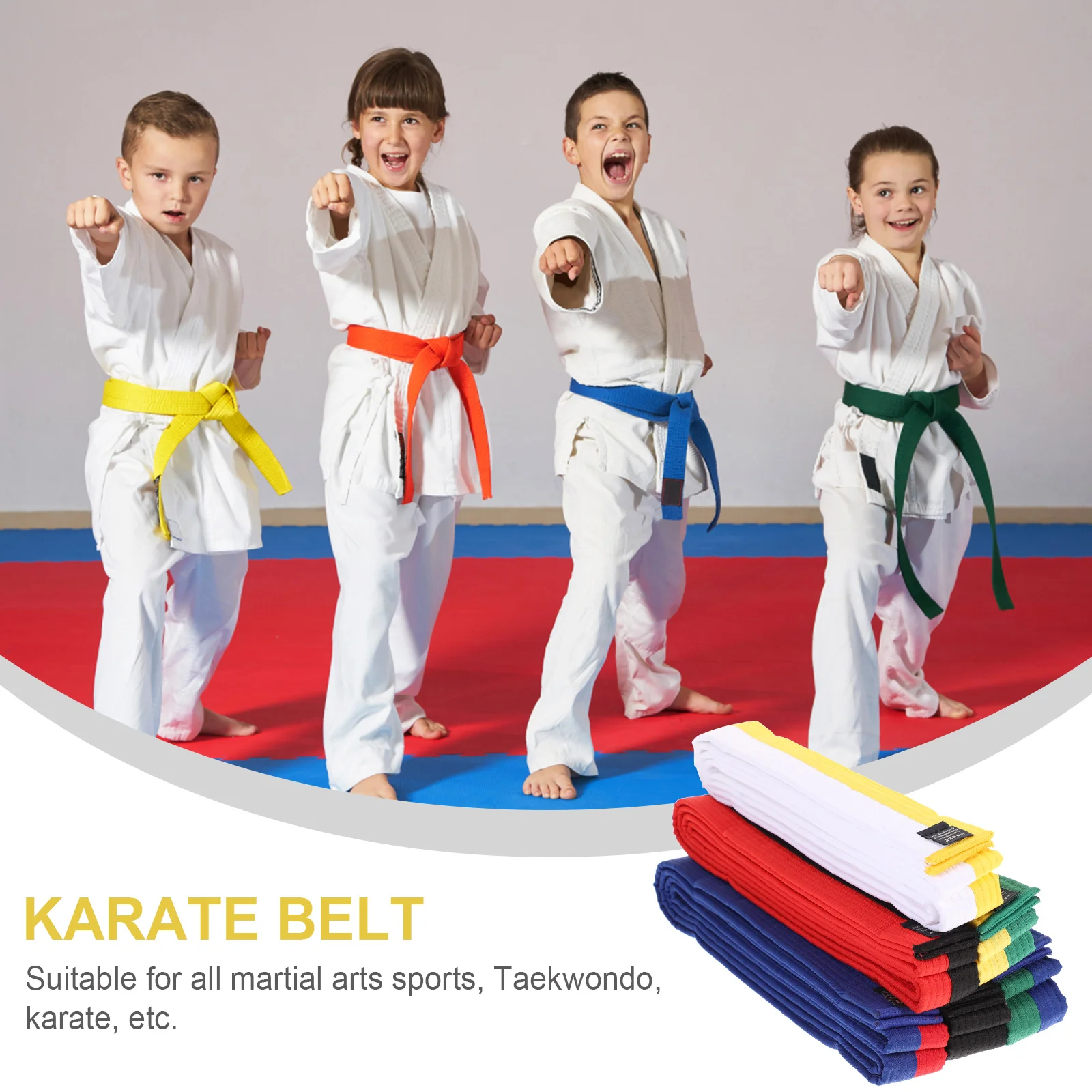 6 Pcs Belt Taekwondo Uniform Belts Men Martial Set Karate Kid Costume Cotton Gift Kids Waist Guard Toddler