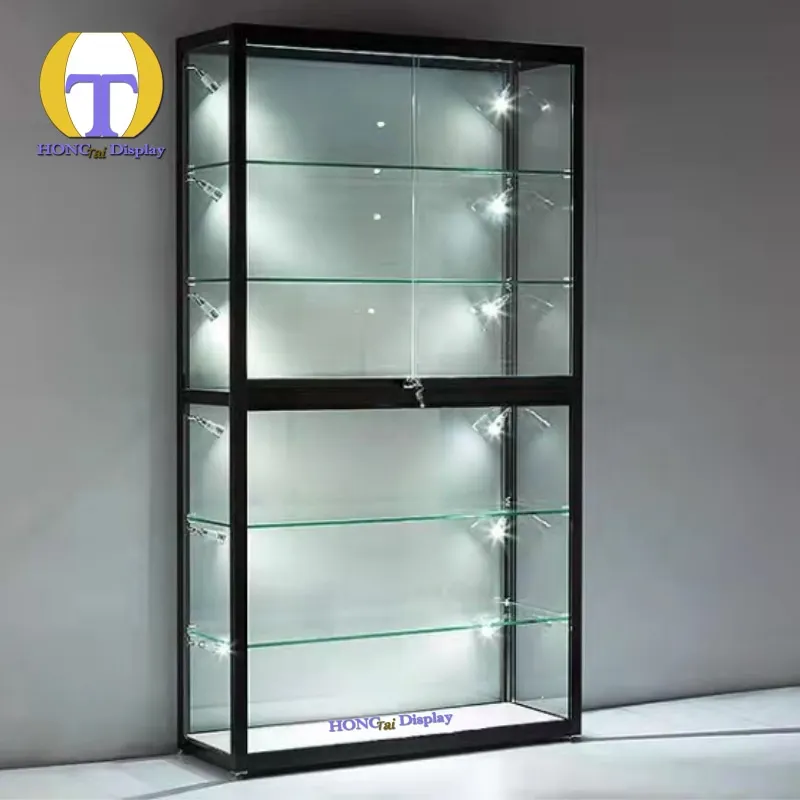 Personalizzato. Elegante vetrina boutique personalizzata Vetrina completamente in vetro per negozio al dettaglio Illuminazione a LED per giocattoli e modello di auto Dis