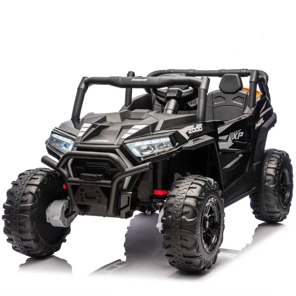 24V 2-Seater Kids Ride-On UTV 4WD Four-Wheel Suspension Headlights Power Display Storage Space Included Shovel Bluetooth age 3+