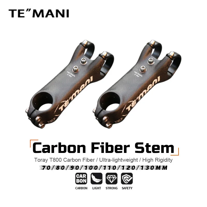 Ultralight Full Carbon Stem 70-130mm TEMANI With Speedometer Bracket For Mountain Road Bike Bicycle Head Stem Accessories