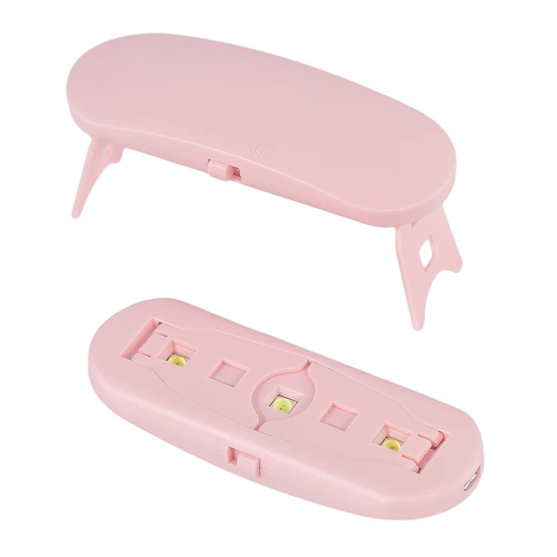 Mini secador de uñas con luz LED UV, máquina de curado de esmalte de Gel, 3 LED, lámpara UV portátil de carga USB de 6W con Cable USB