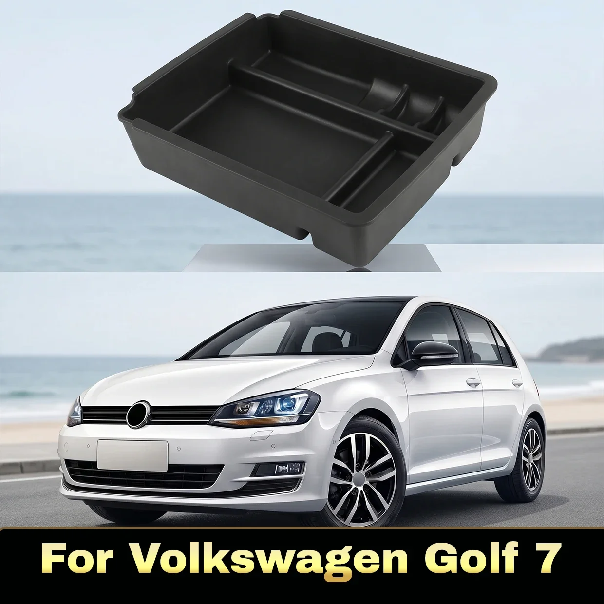 For VW Golf 7 MK7 MK7.5 5G GTI R 2013-2019 Anti-scratch ABS Armrest Storage Box Center Console Organizer Interior Accessories