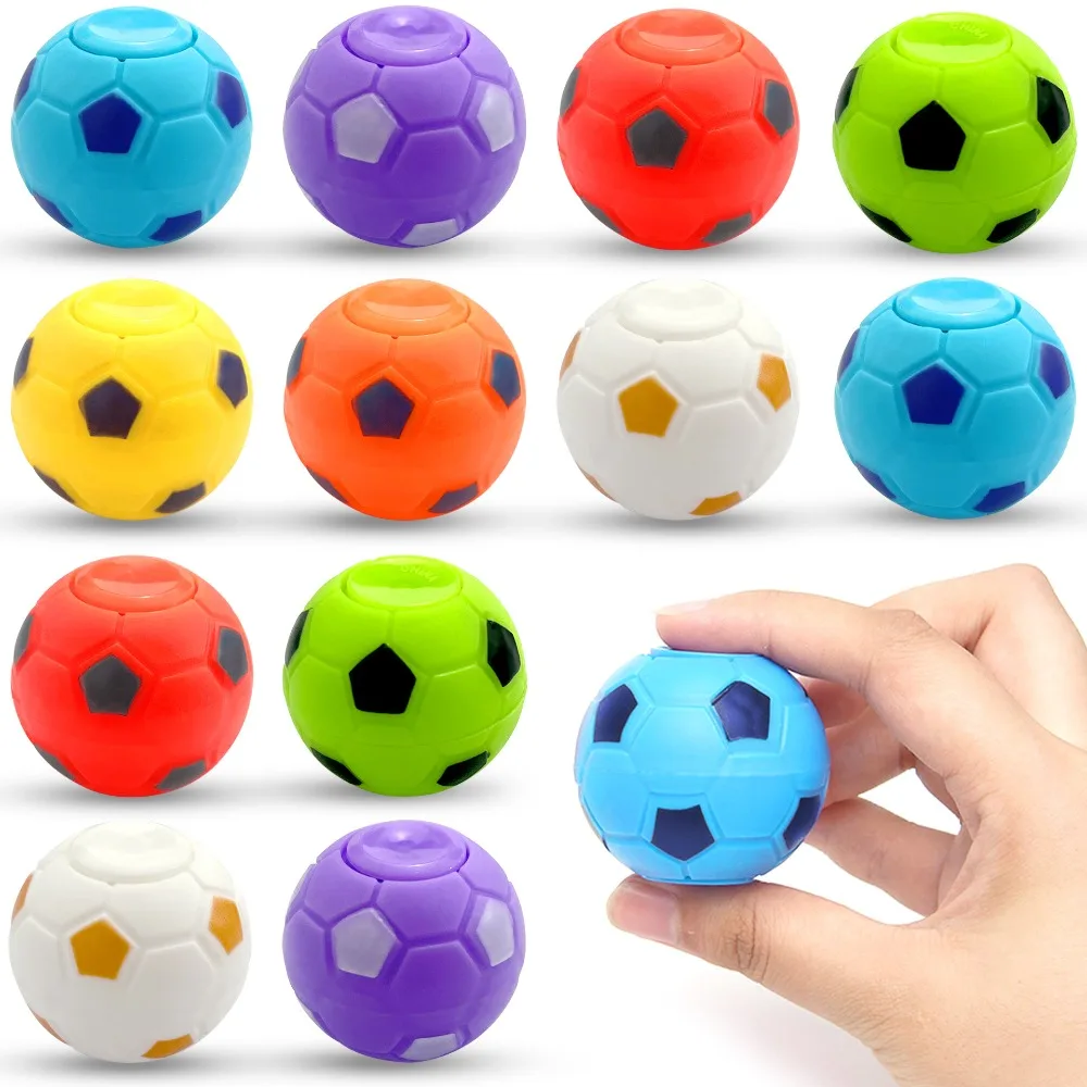 6/12/18Pcs 3.5cm Football Fingertip Spinning Top for Football Carnival Birthday Party Wedding Guests New Year Gift Party Reward
