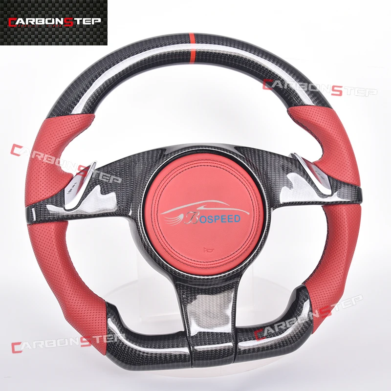 

Fit For Porsche Cayenne Macan 997 Panamera 911 958 970 Taycan 356 992 997 958 981 Racing Carbon Fiber LED Steering Wheel Custom