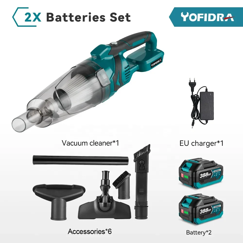 Yofidra Cordless Handheld Electric Vacuum Cleaner Rechargeable Cleaning Tool For Home Car Pet Hair For Makita 18V Battery