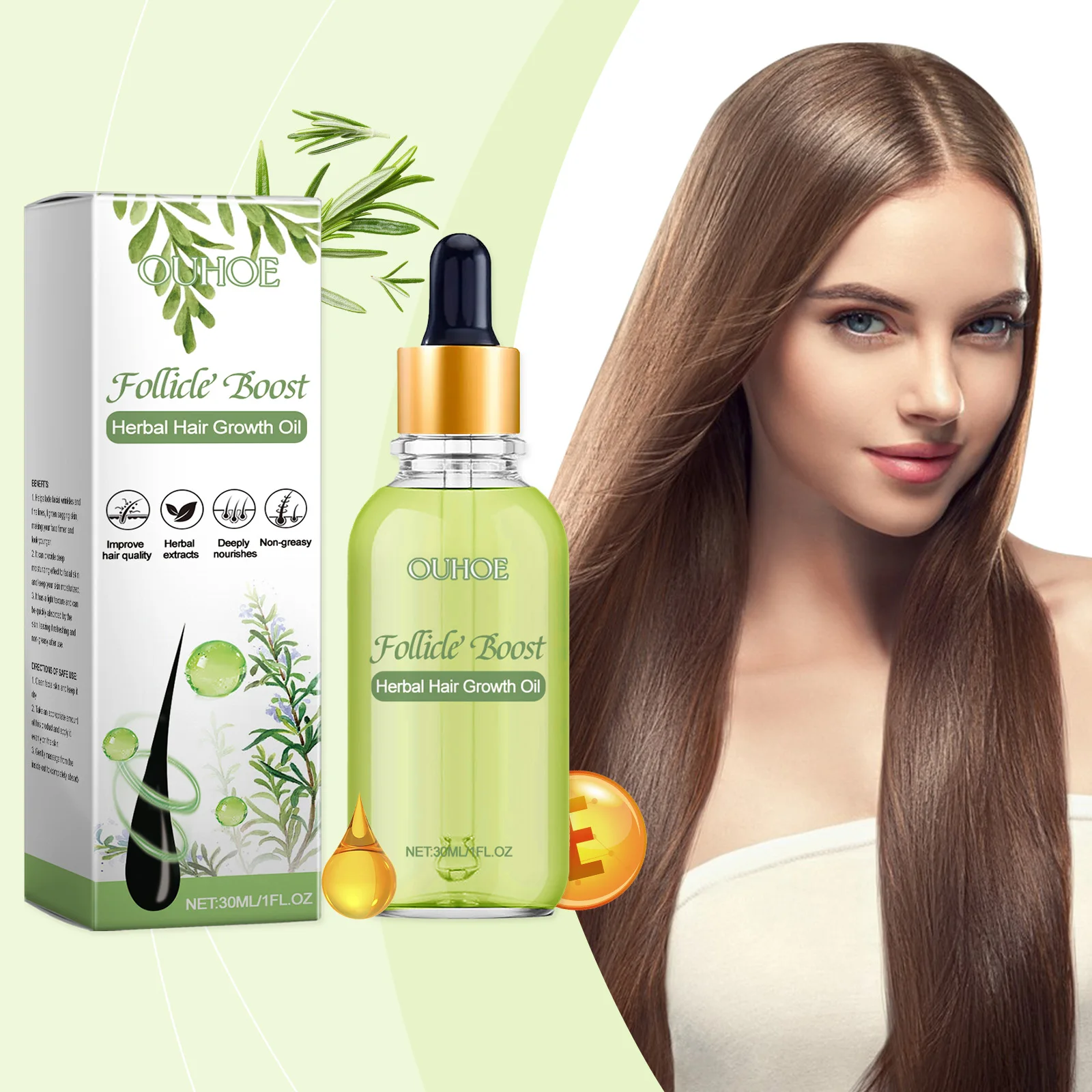 Herbal Hair Growth Oil Repairing Damaged Dry Hair Thickener Scalp Treatment Regrowth Soft Strengthening Moisturizing Hair Care