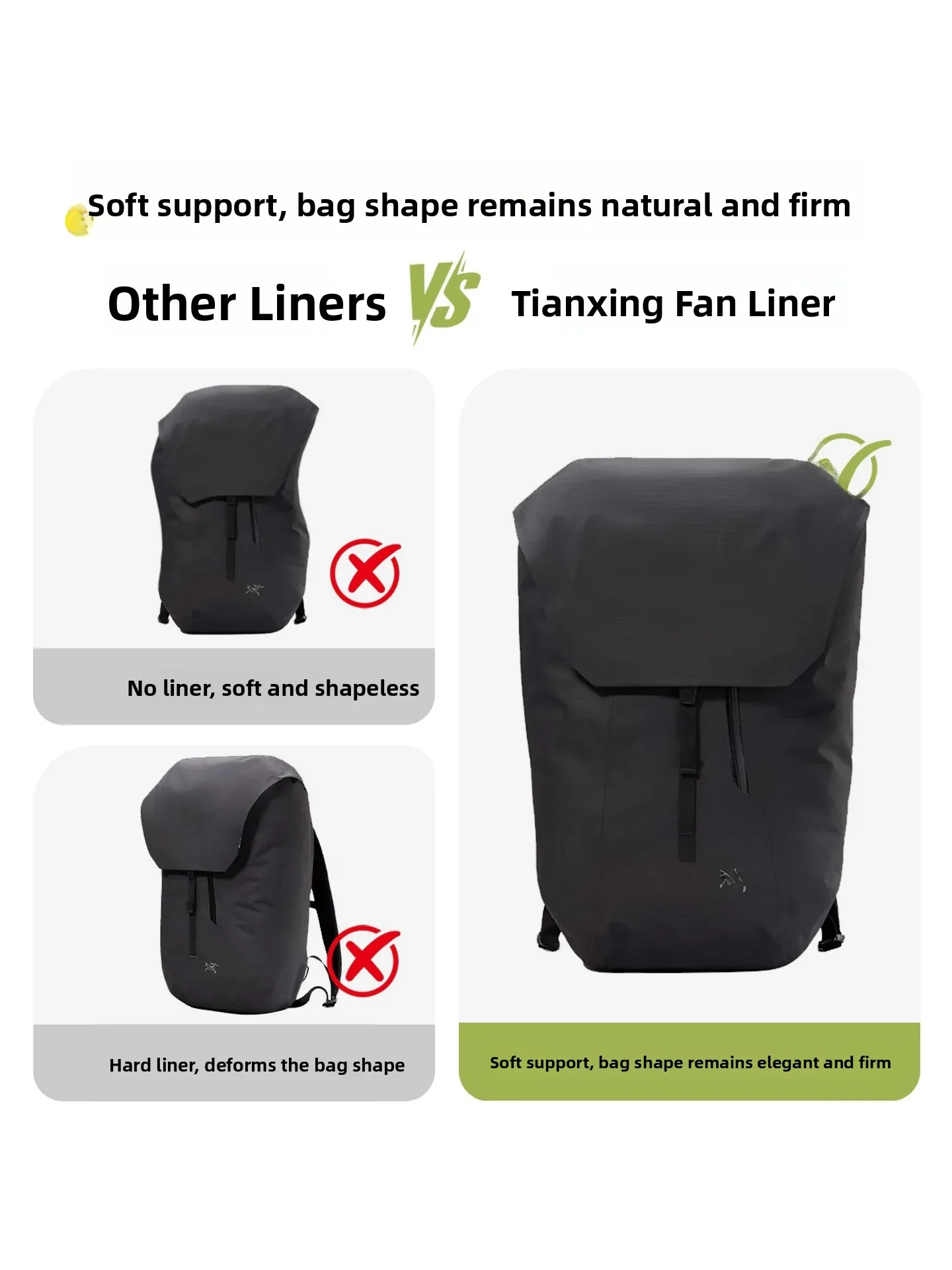 Waterproof DuPont Paper Inner Liner Backpack Elegant Hong Kong Brand XingFan Suitable for Arcteryx Anville Lightweight Should...