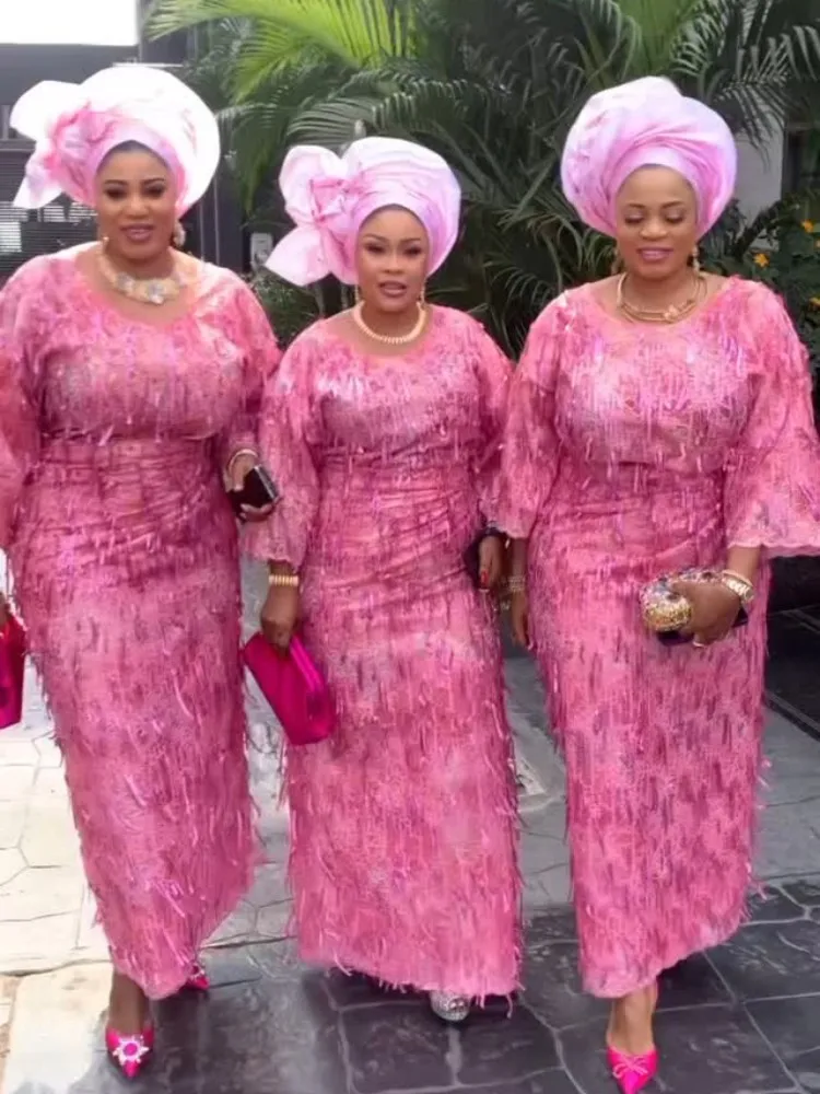 

New French Bridal Lace Fabric 2026 Embroidered Tassel Chiffon Tulle Lace Popular For Weeding Party Attire Costume Design Outfits