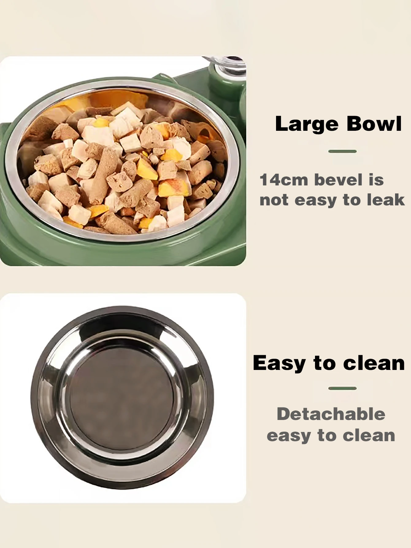 1 spill proof track pet dual-purpose bowl for feeding and drinking, one dual-purpose dog bowl with water bottle, cat bowl