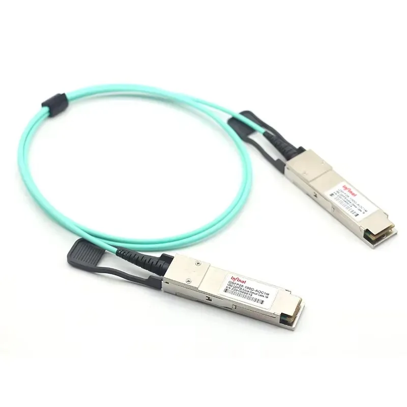 Hot Sale Factory Price QSFP28 100G AOC Twinax Transceiver Module 1/3/5/7/10m Active Optical Cable Assemblies for Fiber