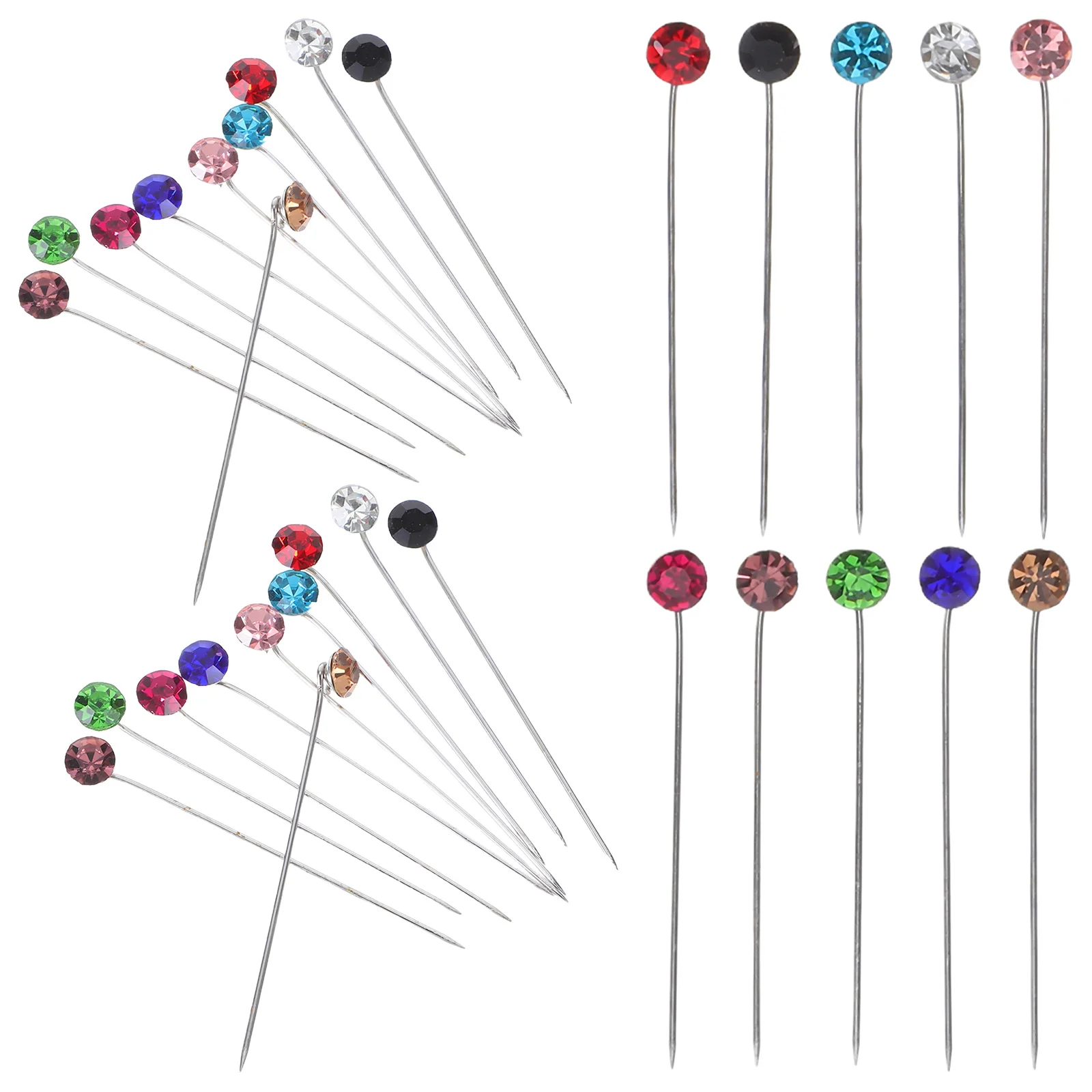 

30pcs Muslim Hijab Pins Iron Scarf Brooch Clips Safety Caps Long Needle Secure Hold Shawl Hat Lapel Jewelry Pins Craft