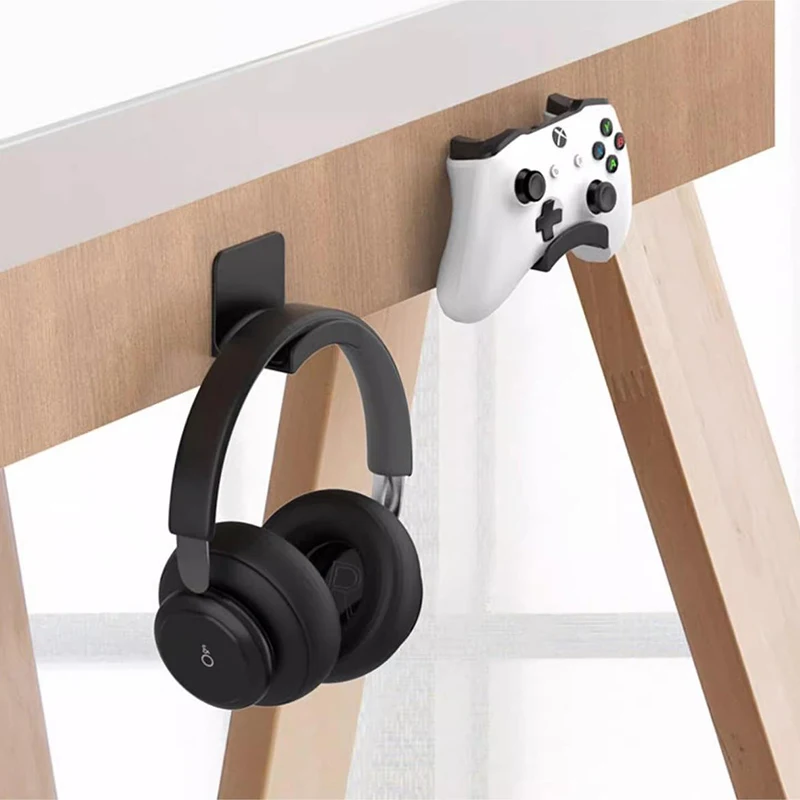 Universal Headphone Stand Gaming Controller Holder Headset Display Rack Under Desk Hanger Hook For Earphone Wall Mount Gaming