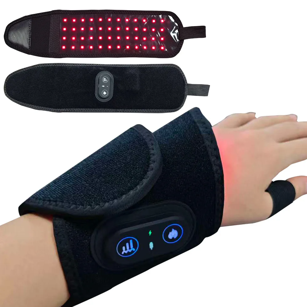 

Rechargeable Wireless 660 & 850 nm Infrared Light Red Light Therapy Wrist Wrap Belt with 48 Leds for Hand,Wrist, Finger, and Joi