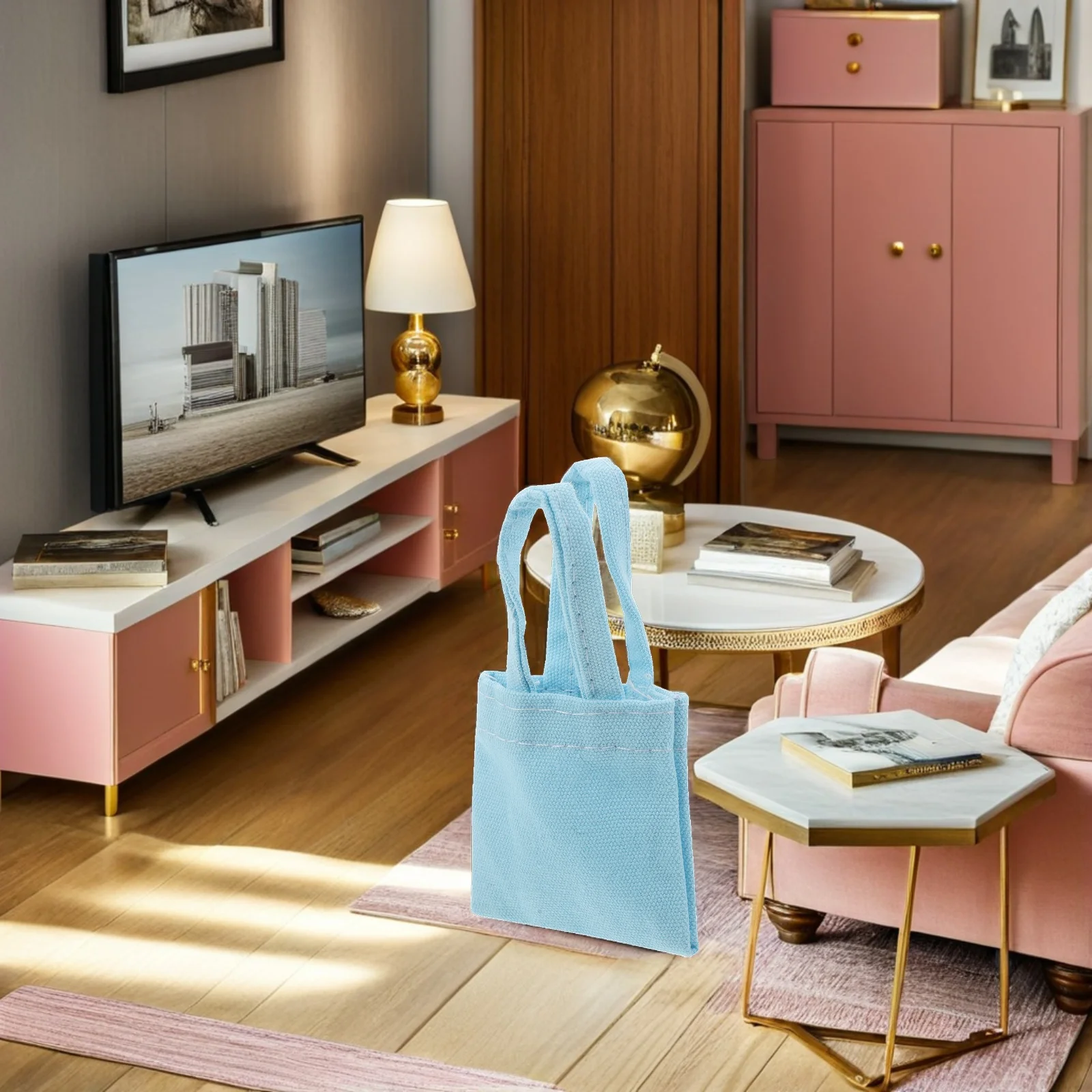 6 szt. Miniaturowe płócienne torby, małe torebki na ramię, realistyczne torebki, mini dekoracje do domku dla lalek, rekwizyty sceniczne w skali 1:6, akcesoria fotograficzne