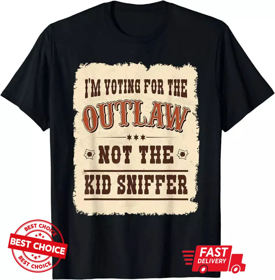 I'm Voting For The Outlaw Not The Kid Sniffer Vote Trump Men black T-Shirt S-3XL