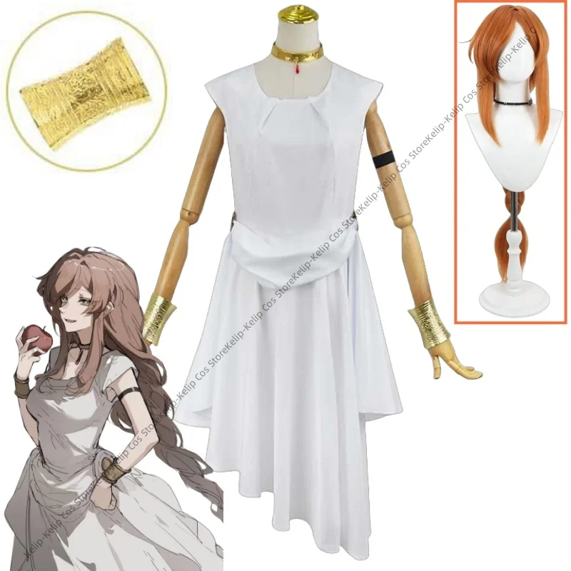 

Anime Flamme Frieren Cosplay Costume Wig White Dress Woman Covention Party Outfits