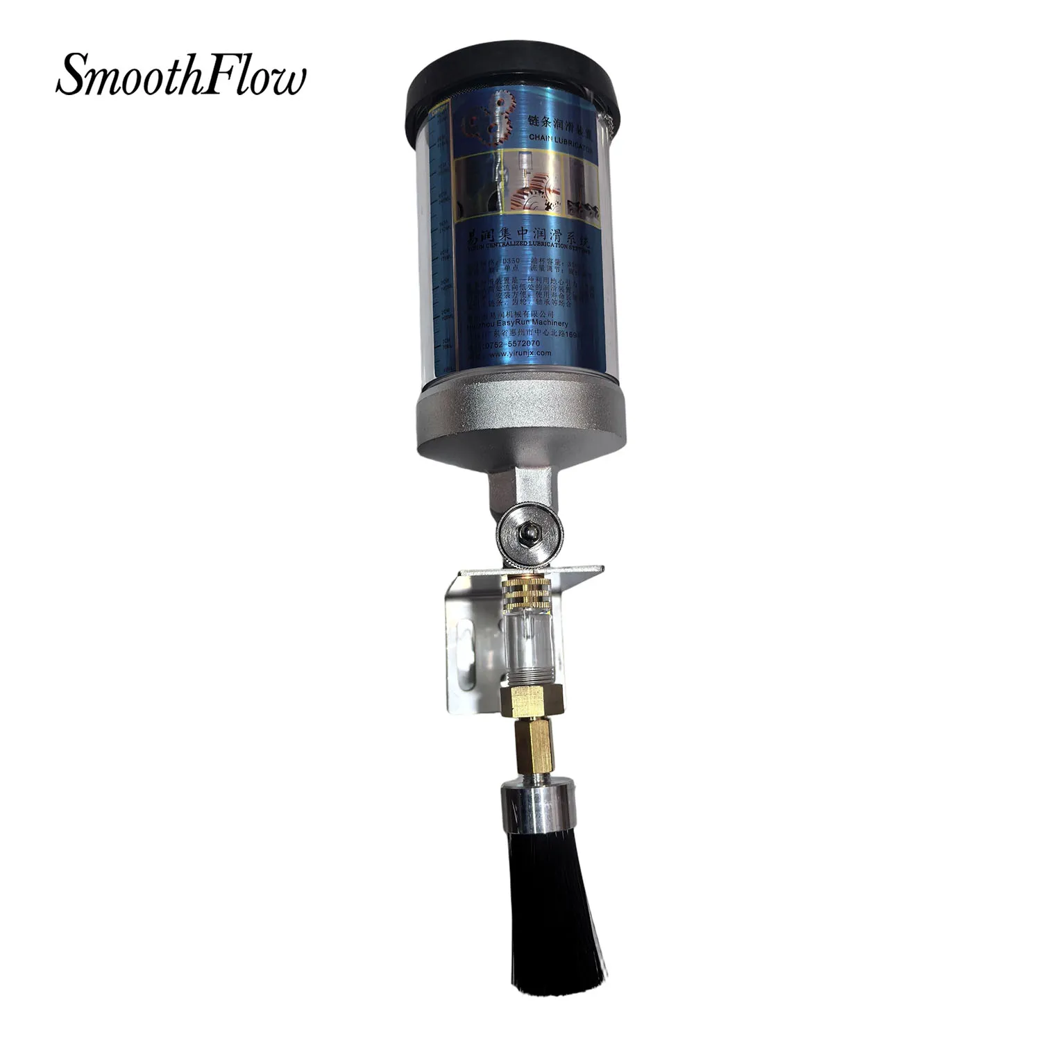 350ml D350 Drip Feed Oiler Kit with 25mm Round Cylindrical Brush Stainless Steel Bracket Sight Glass for CNC