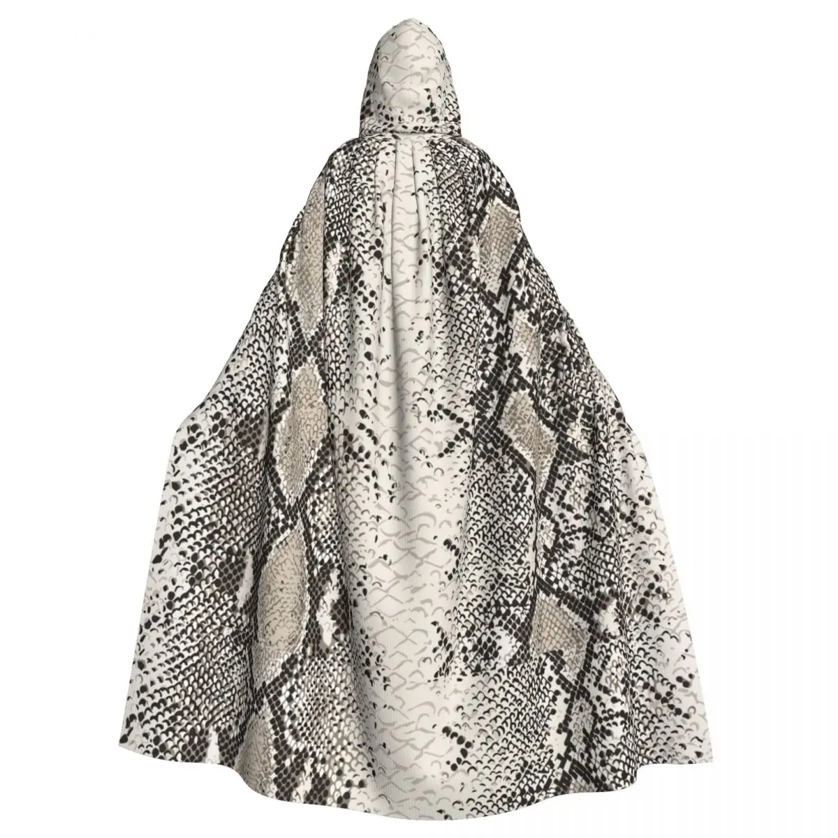 

Hooded Cloak Polyester Unisex Witch Cape Costume Accessory Vintage Snake Skin Elf Purim