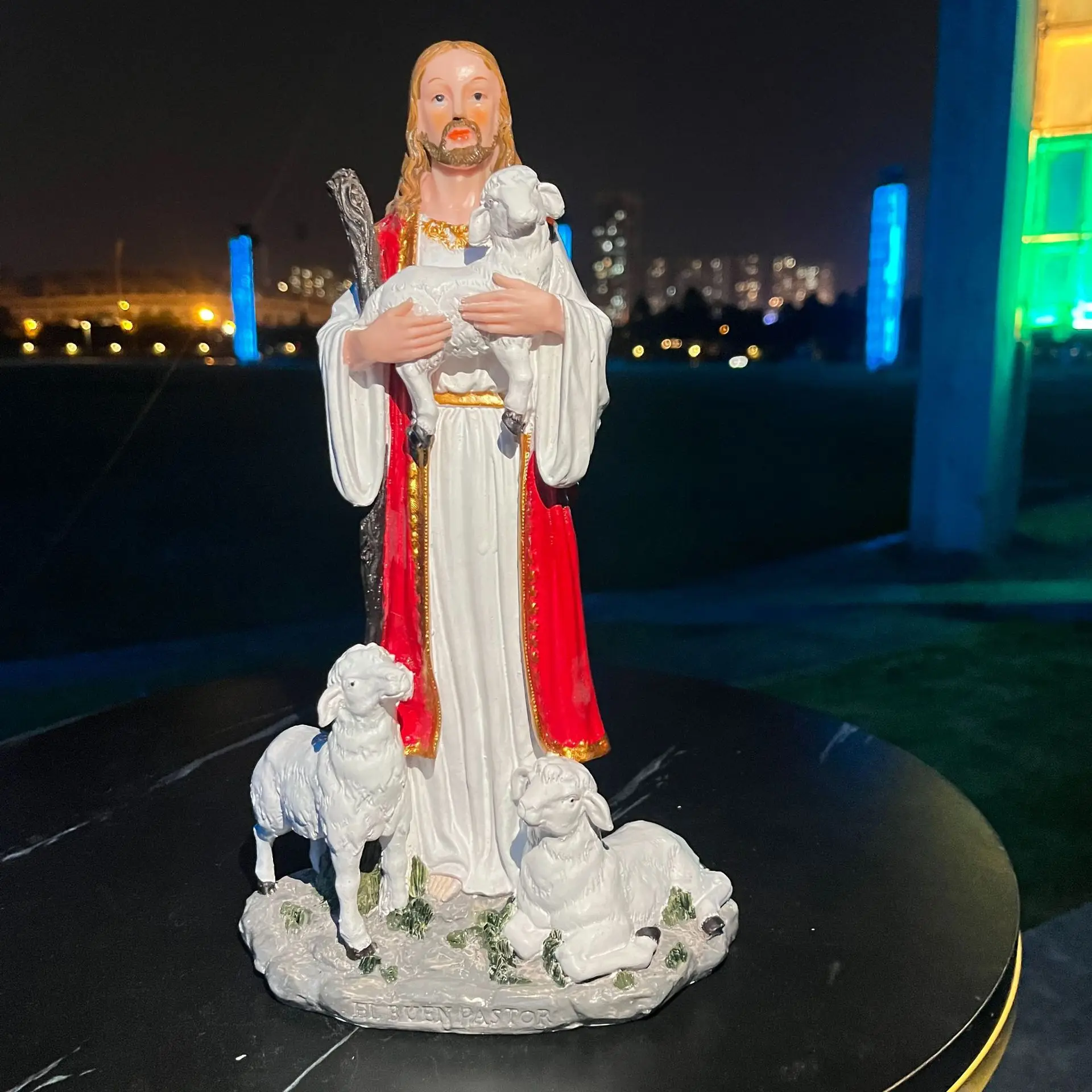 

Religious manger shepherd Jesus Christmas Festival decorations resin crafts sculpture ornaments