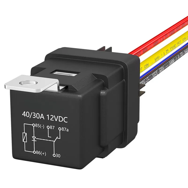 JD1914‑W 12V 40A SPDT 5‑Pin Waterproof Automotive Relay With 14AWG Wire Harness Socket For Car Truck Marine Boat