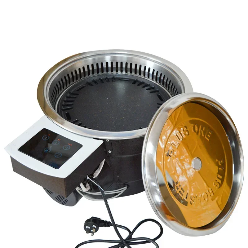 

z Commercial Electric Grill Barbecue Hotplate Teppanyaki Griddle Smoke-free Electrical Grill Pit Hot Pot Infrared Environmental