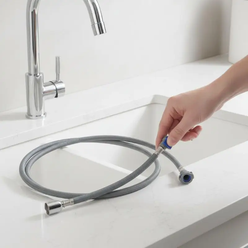 Gray/Silver/Black M8 Replacement Faucet Hose Nylon Pull Out Tube with Quick Connect for Kitchen Sink Extendable Flexible Design