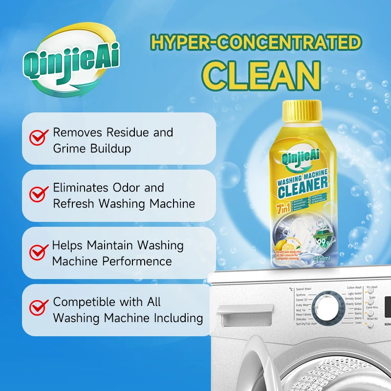 

Средство для чистки стиральных машин - раствор на основе специальных компонентов для глубокой очистки и устранения запахов для стиральных машин с верхней и фронтальной загрузкой.