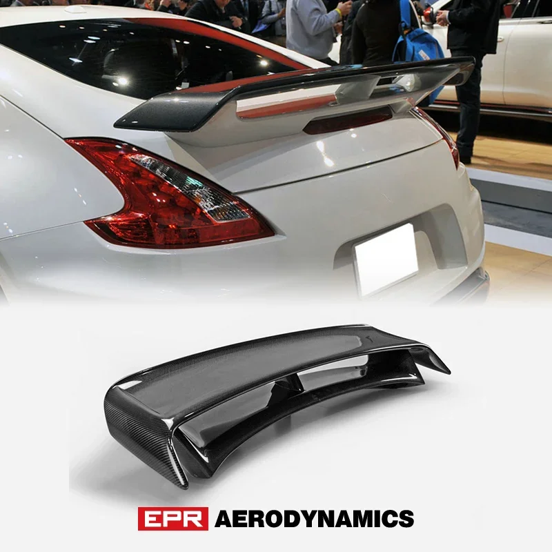 

For Nissan 09-18 370Z Z34 NIS2 Style Carbon Fiber Rear Spoiler Glossy Finish Trunk Wing Set Fibre Bootlid Splitter Aero Kit Trim