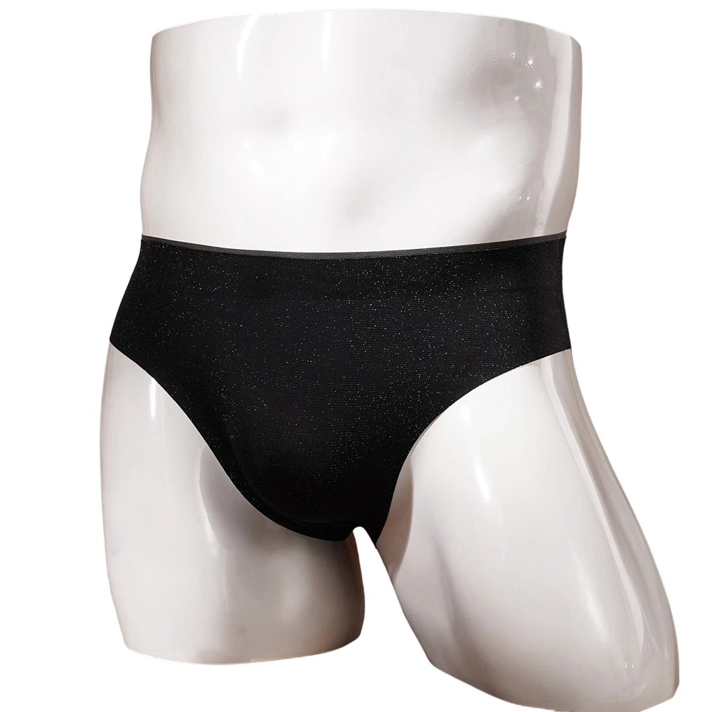Men Glitter Seamless High Stretch Briefs Underwear Comfortable Middle Waist Breathable U-Pouch Panties For Man Youth