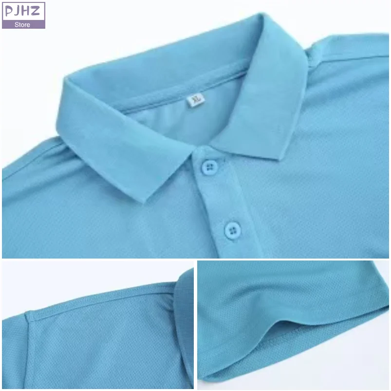 Multiple Sizes Business Work Polo shirts Solid Color Quick-drying Breathable Lapel Sports Polo Shirt  Customized Print Logo