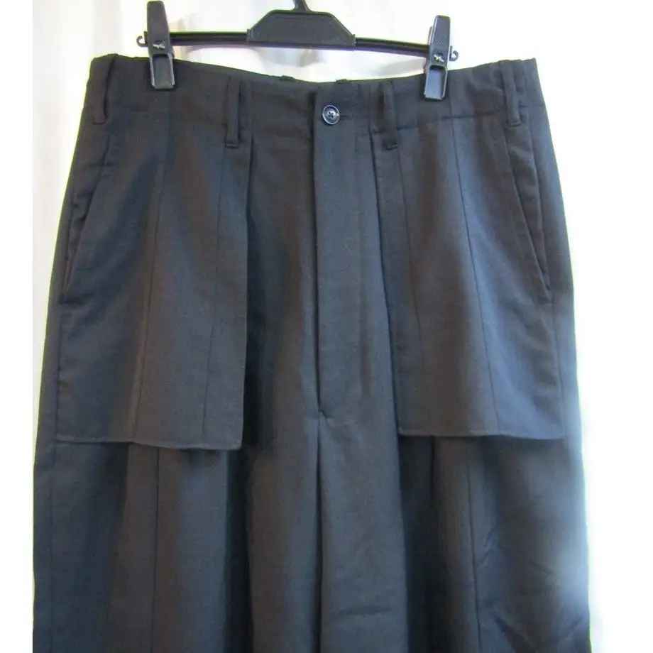 TOP-YAMAMOTO ® workwear style two pairs of black wide-leg pants for women, loose and slimming casual pants